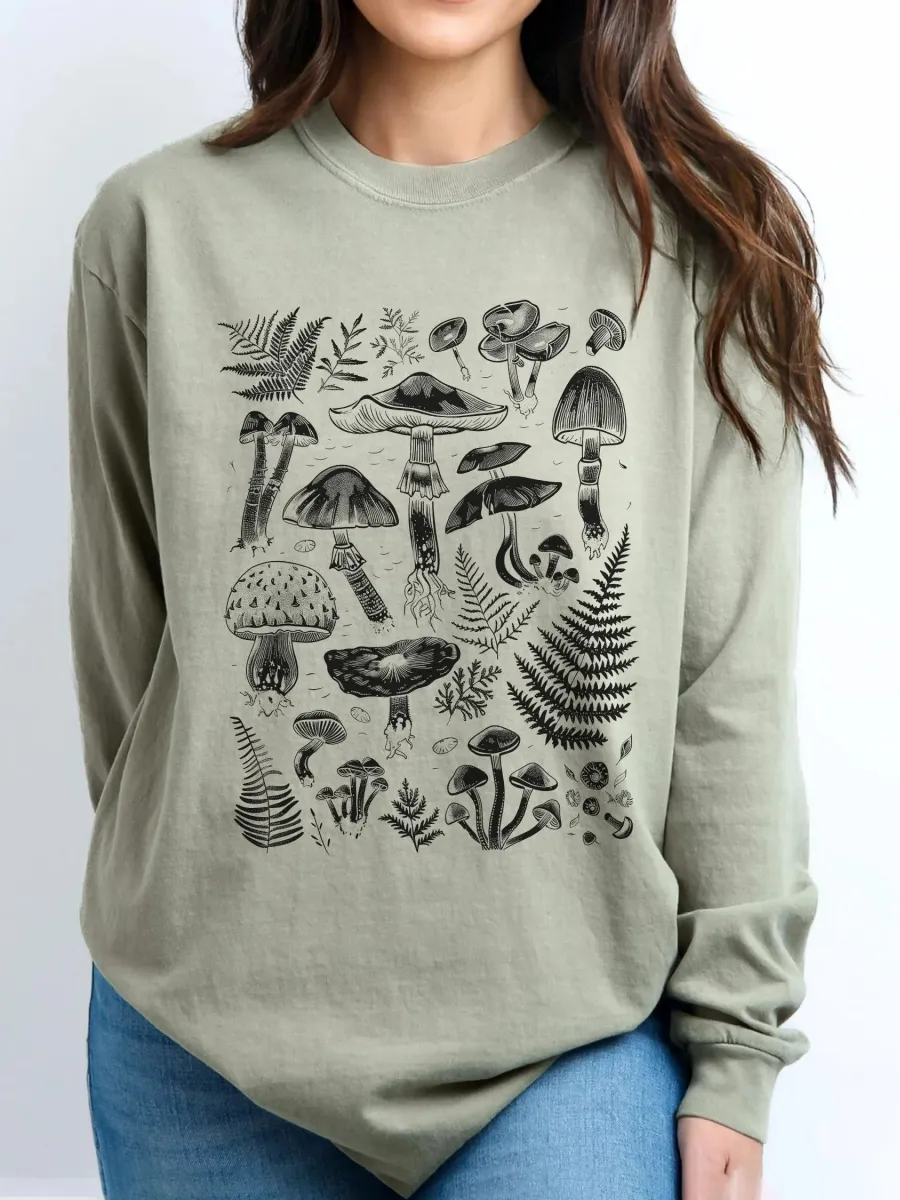 Vintage Mushroom Collage T-Shirt