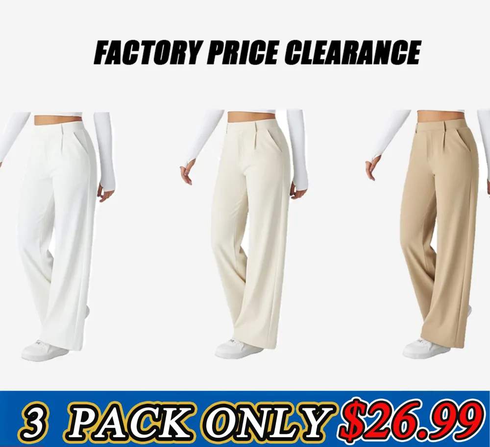 High-waist Pocket Straight-leg Work Pants