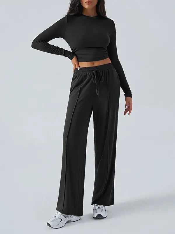 Long Sleeve Relaxed Tee And Pants Set