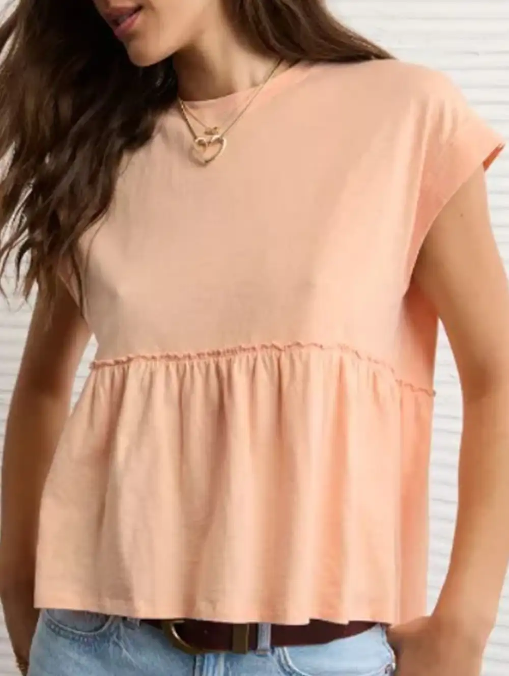 Babydoll Style Thin Top With Back Tie