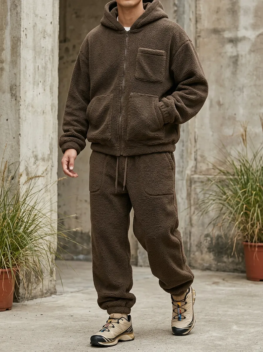 Men's Fleece Hoodie and Track Pants Set