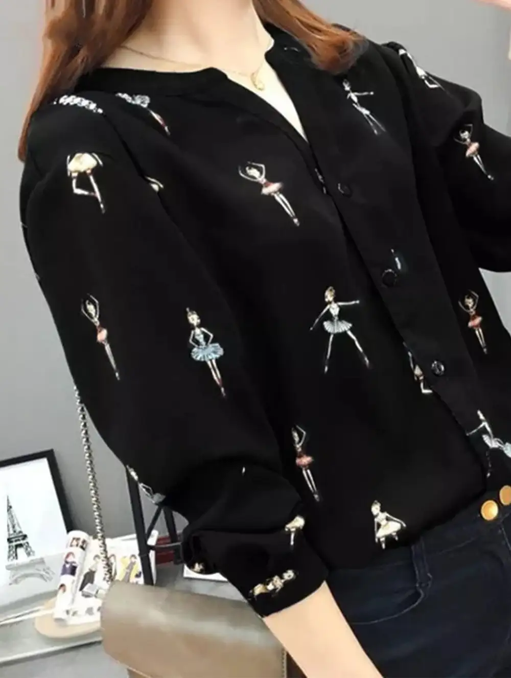 Soft Drape Character Print Shirt