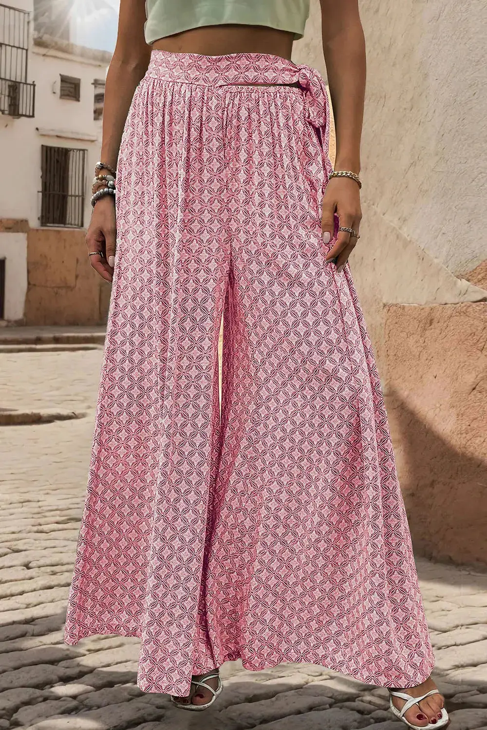 Soft Tie Waist Tie Detail Pants