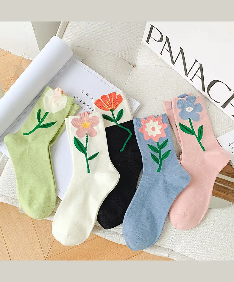 Korean Version Jacquard boat socks