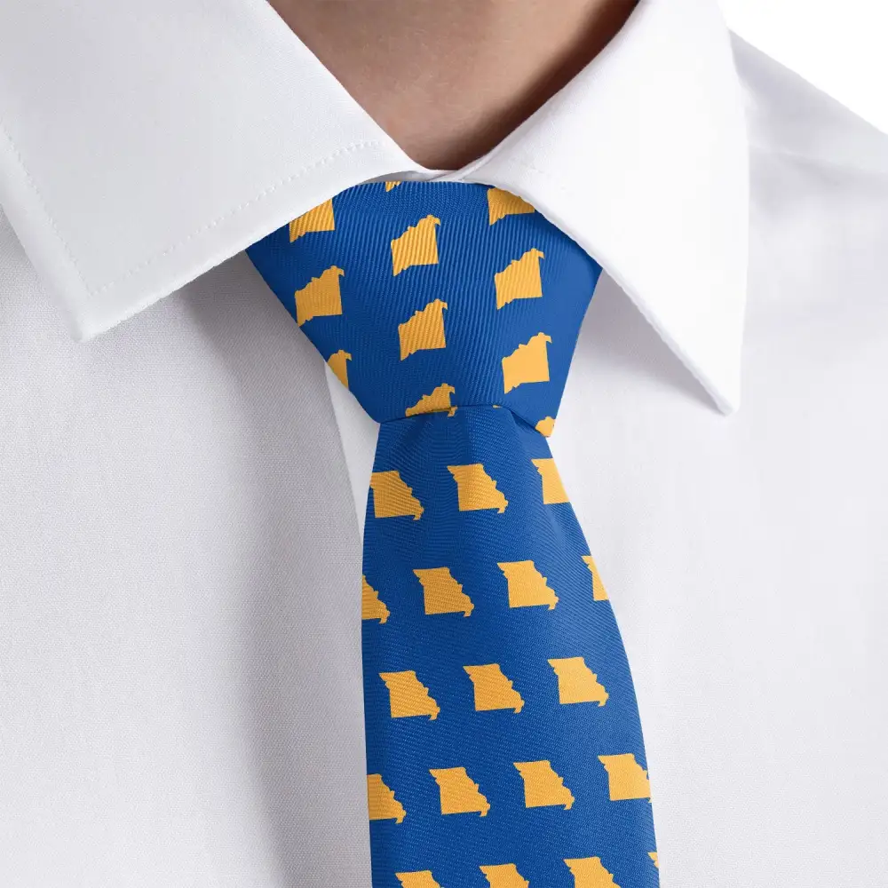 Modern Outline Emblem Pattern Necktie