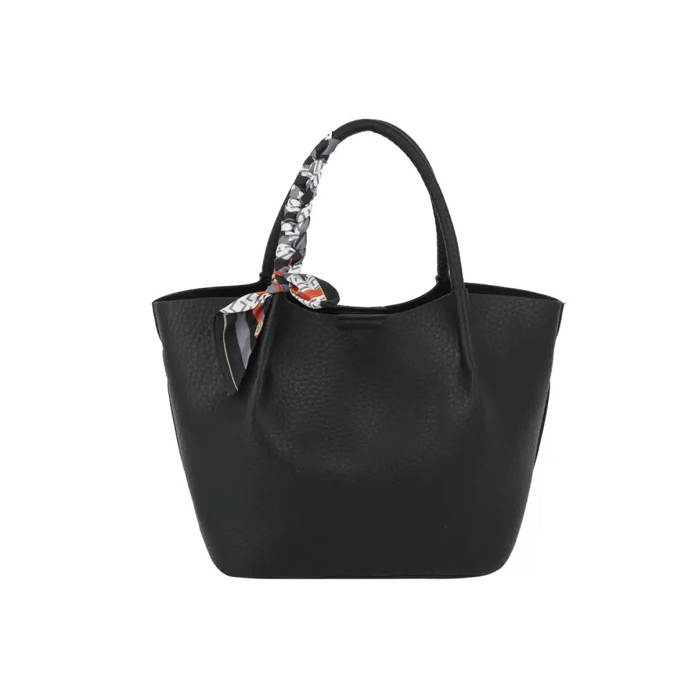 Pebbled Scarf Accent Tote Bag