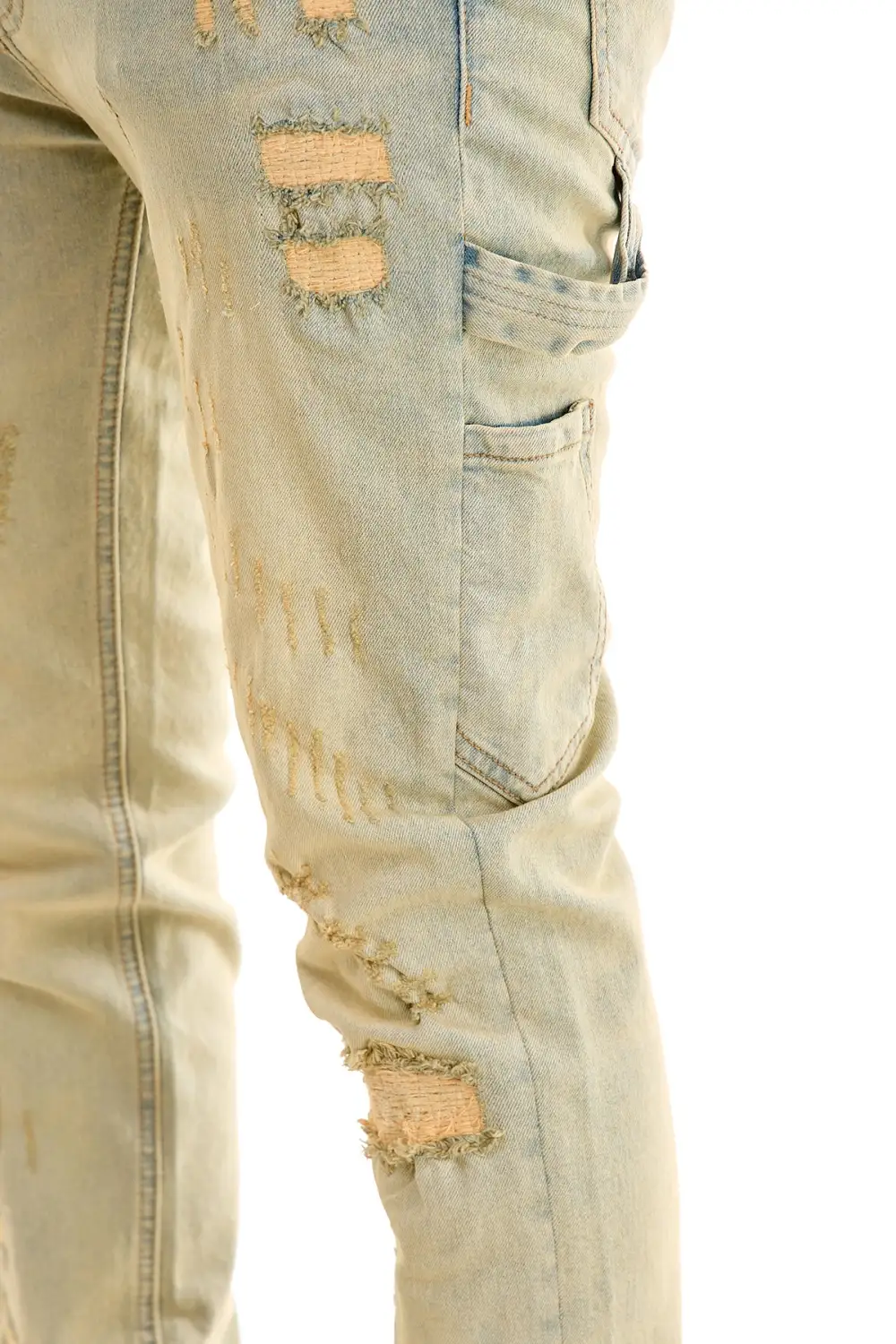 Men's Clean Skinny Stacked Distressed Jeans