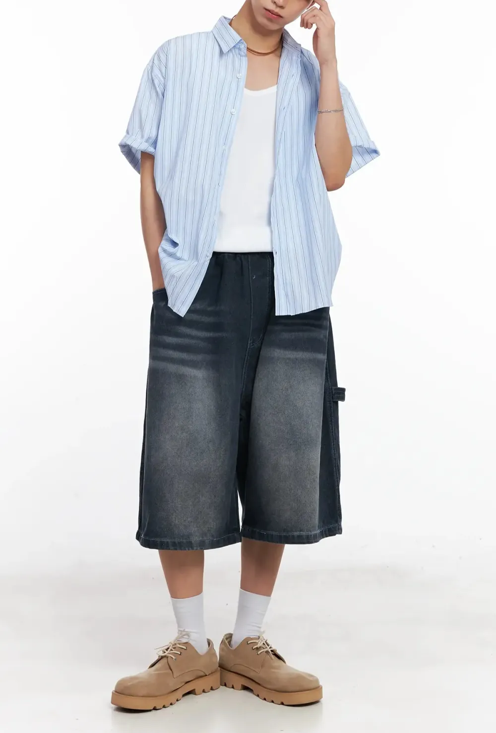 Men's Washed Denim Shorts