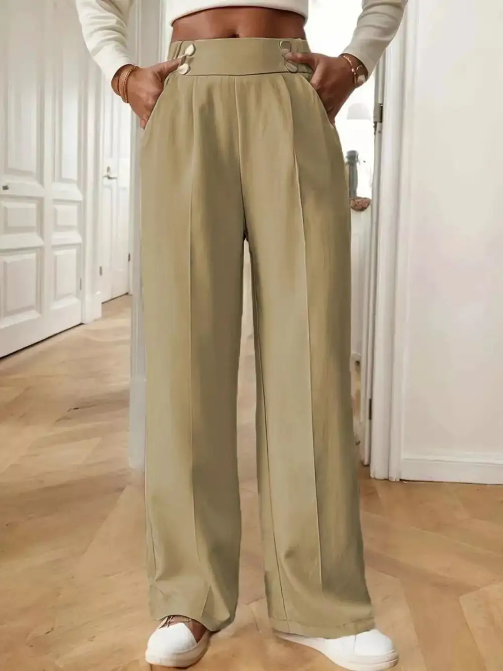 Full Size High Waisted Wide Leg Pants Plus Size