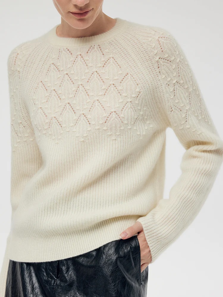 Cashmere Openwork Women Sweater