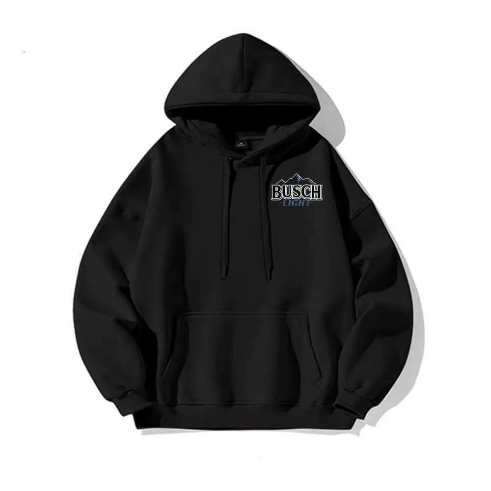 Logo Accented Black Hoodie With Outdoor Inspired Style