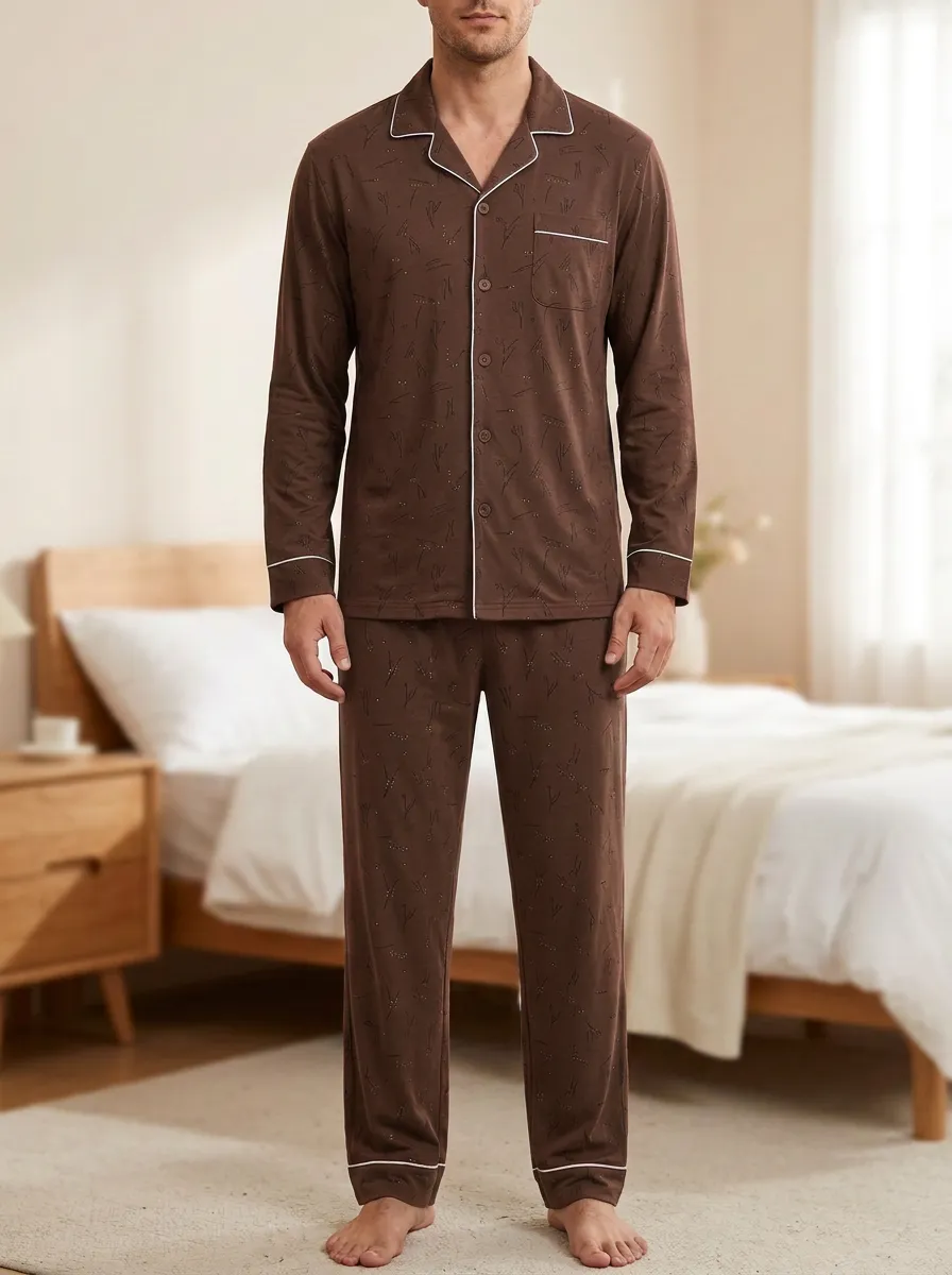 Refined Shape Classic Men's Pajama Set