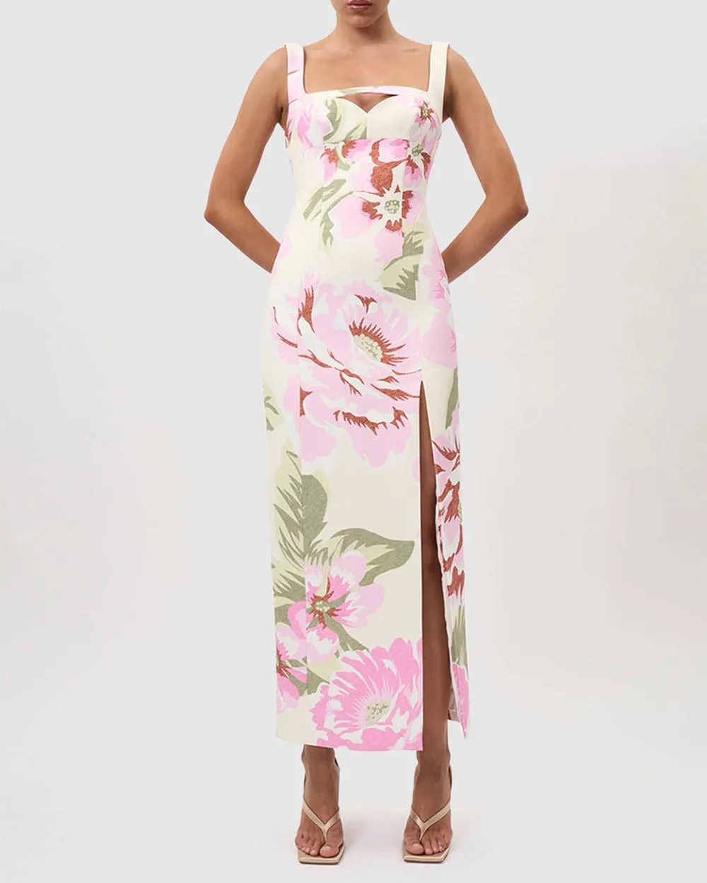Floral Square Midi Dress