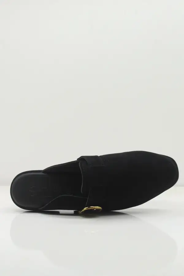Streamlined Square-Toe Leather Mule