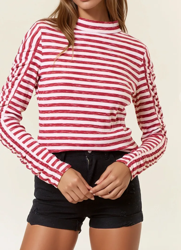 Brick Striped Rib Top