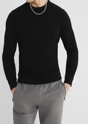 Men's Black  Slim Fit Checkerboard T-Shirt