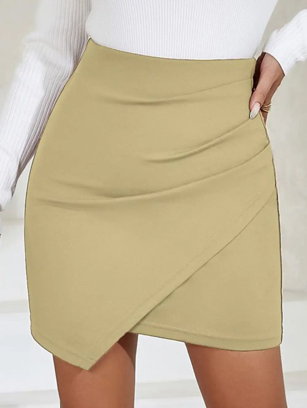 Ruched High Waist Bodycon Mini Skirt