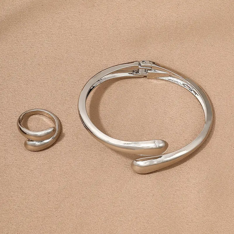 Geometric Metal Jewelry Set