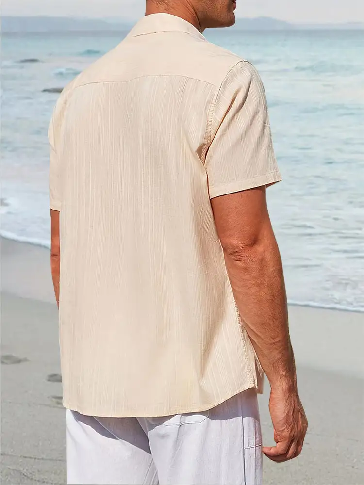 Loose Fit Textured Cotton Shirt