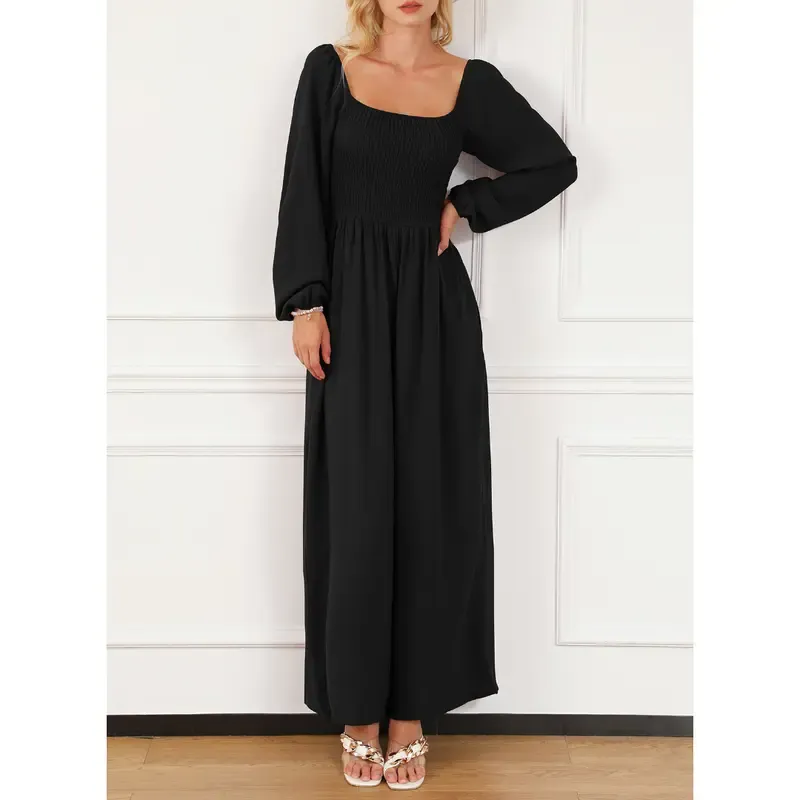 CLEARANCE SALE  Women's Casual Loose Overalls Jumpsuits One Piece Long Sleeve Wide Leg Long Pant Rompers With Pockets Plus Size Packge Suit