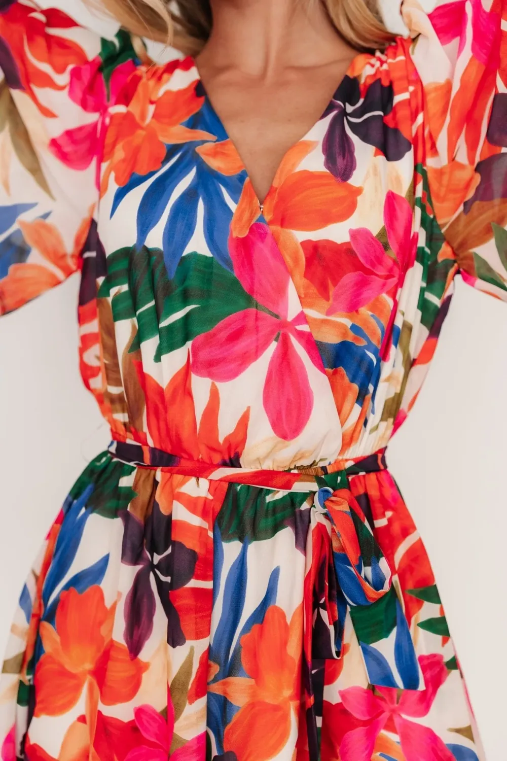 Personalized Art Belt Multi Floral Jumpsuit