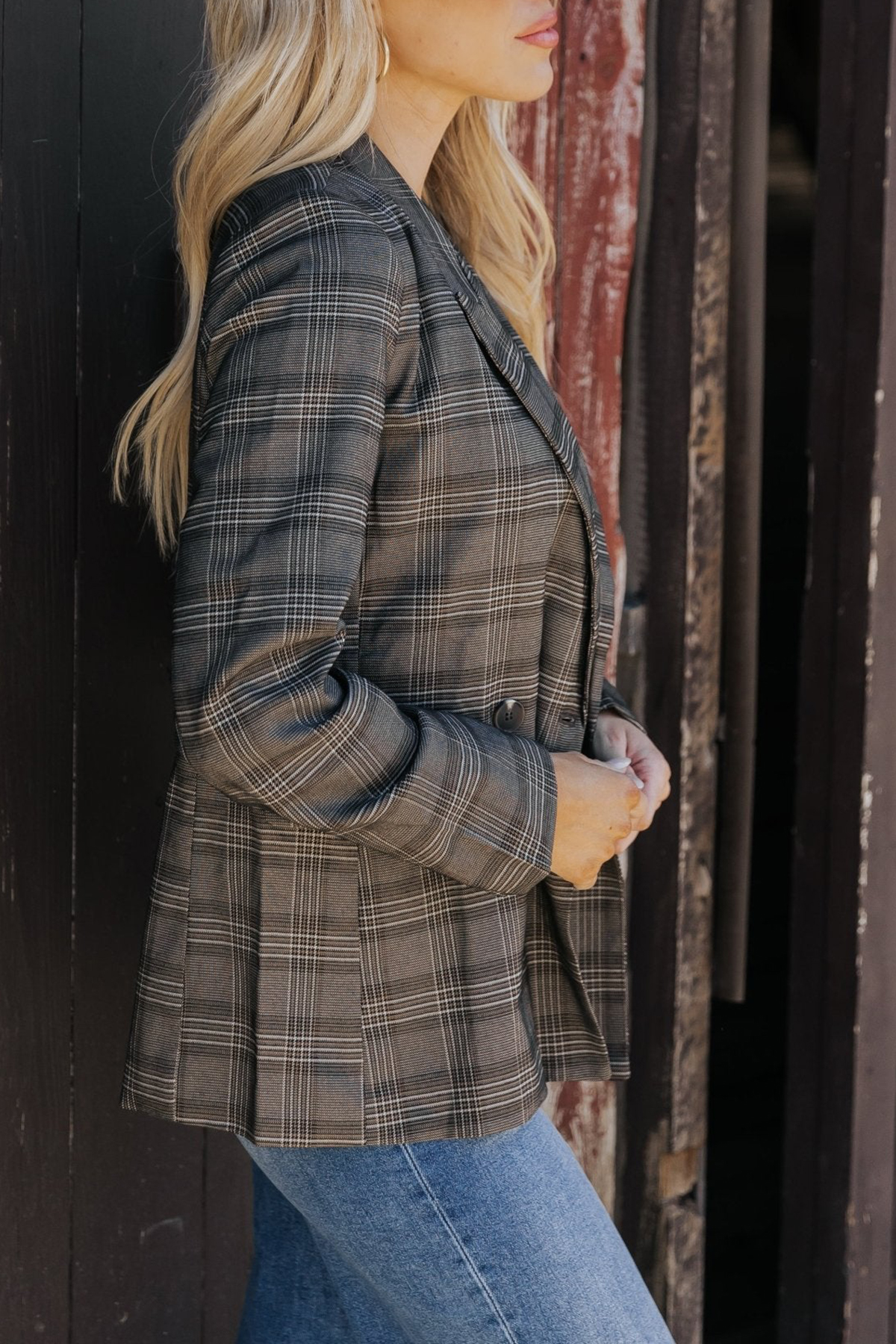 Charcoal Plaid Blazer
