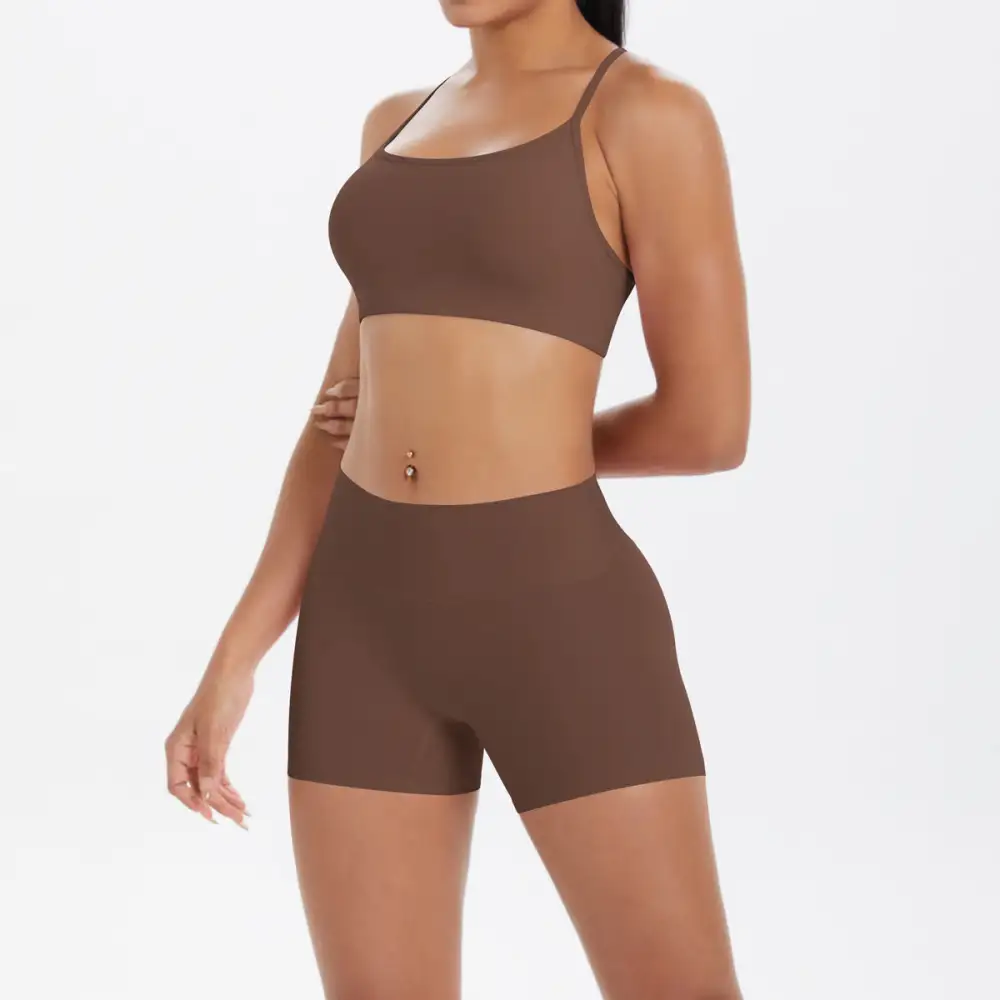 Backless Sleeveless Two-Piece Top and Shorts Active Set