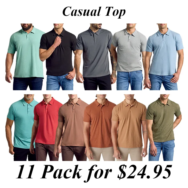 Men'S Casual Business POLO Shirt, Breathable Pique Fabric,Classic Polo