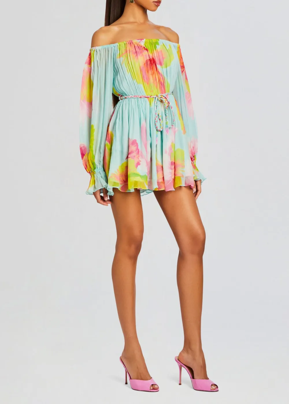 Off The Shoulder Colorful Romper