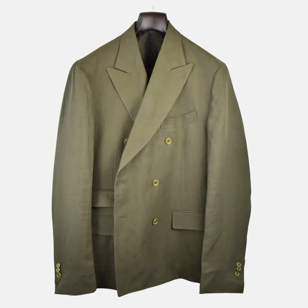 Classic Double Breasted Linen Blazer Jacket