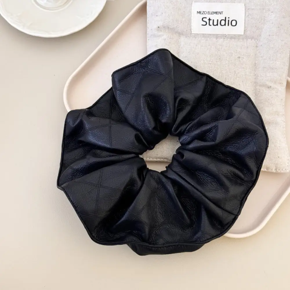 Elastic PU Leather Hair Scrunchie Set