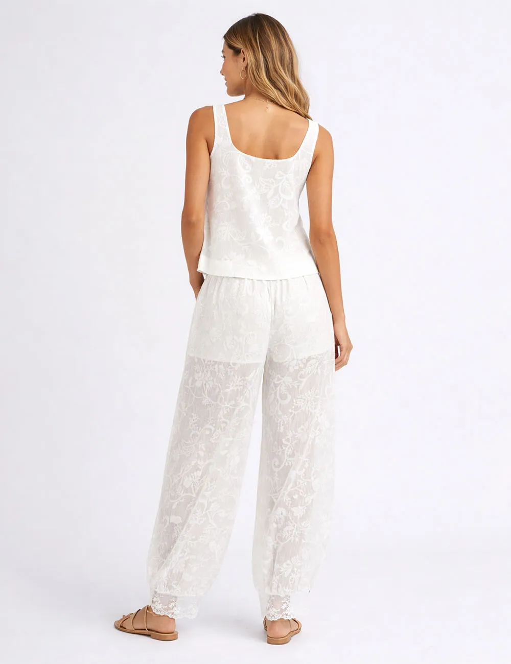 Bohemian Lace Embroidery Balloon Leg Pants