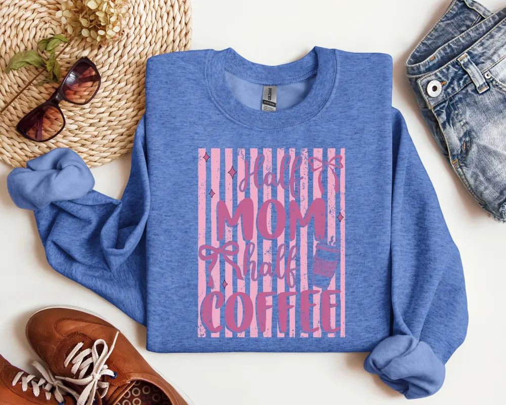Mom Coffee Graphic Crewneck Sweatshirt