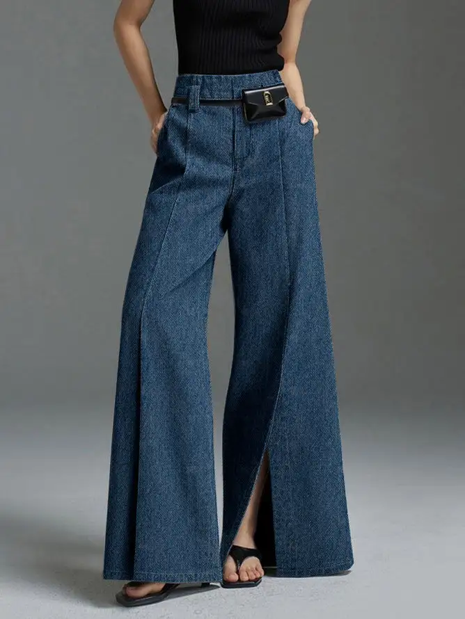 Minimal Wide Leg Beltless Jeans