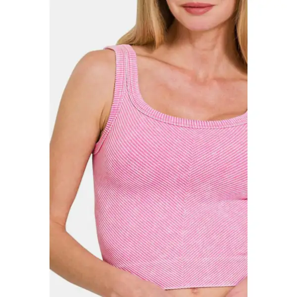 Ari Washed Ribbed Scoop Neck Wide Strap Tank