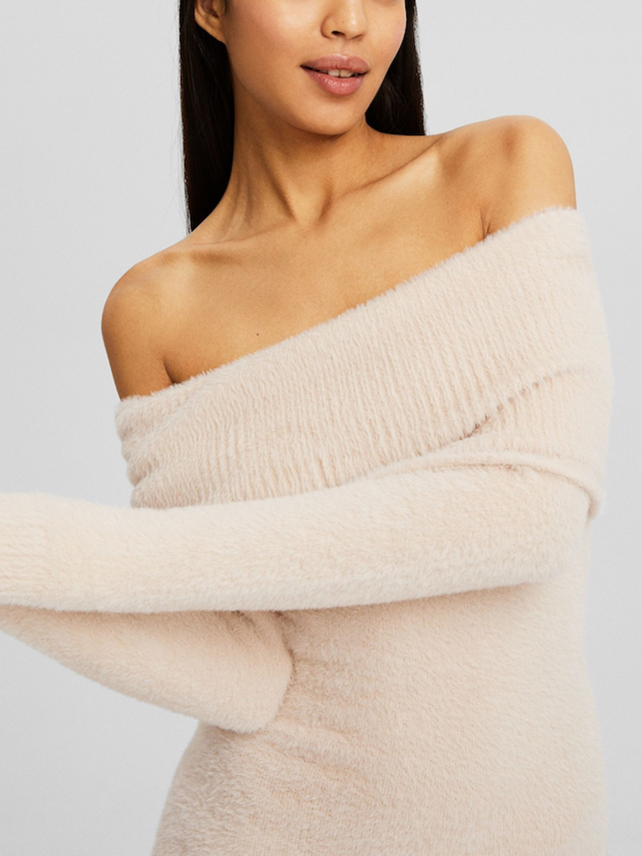 Vestido Midi Manga Larga Fuzzy