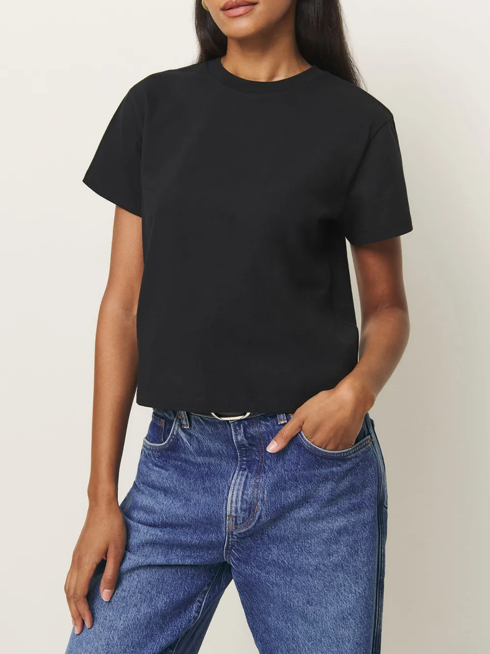 Solid Color Crew Neck T-Shirt