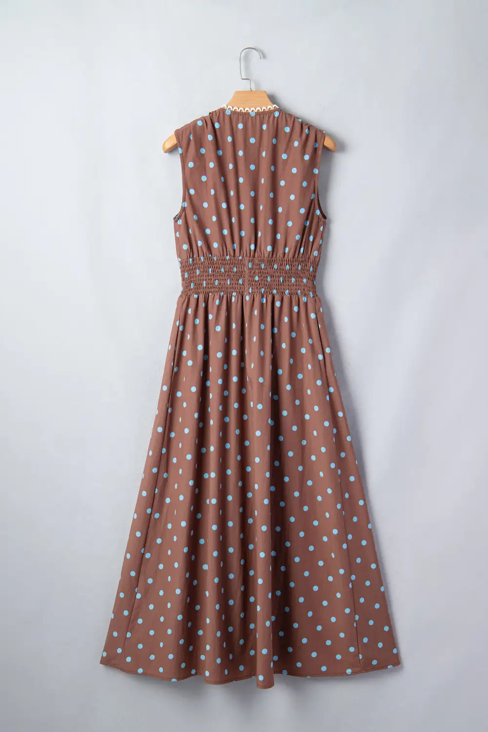 Polka Dot Printed V Neck Dress Casual