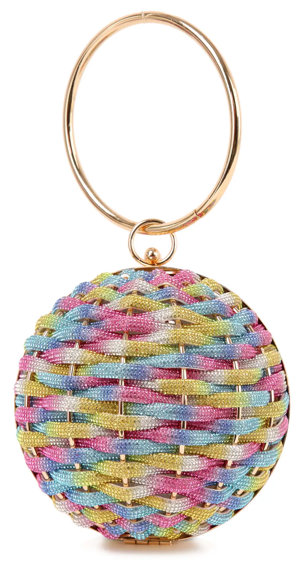 Woven Chain Accent Evening Clutch Bag
