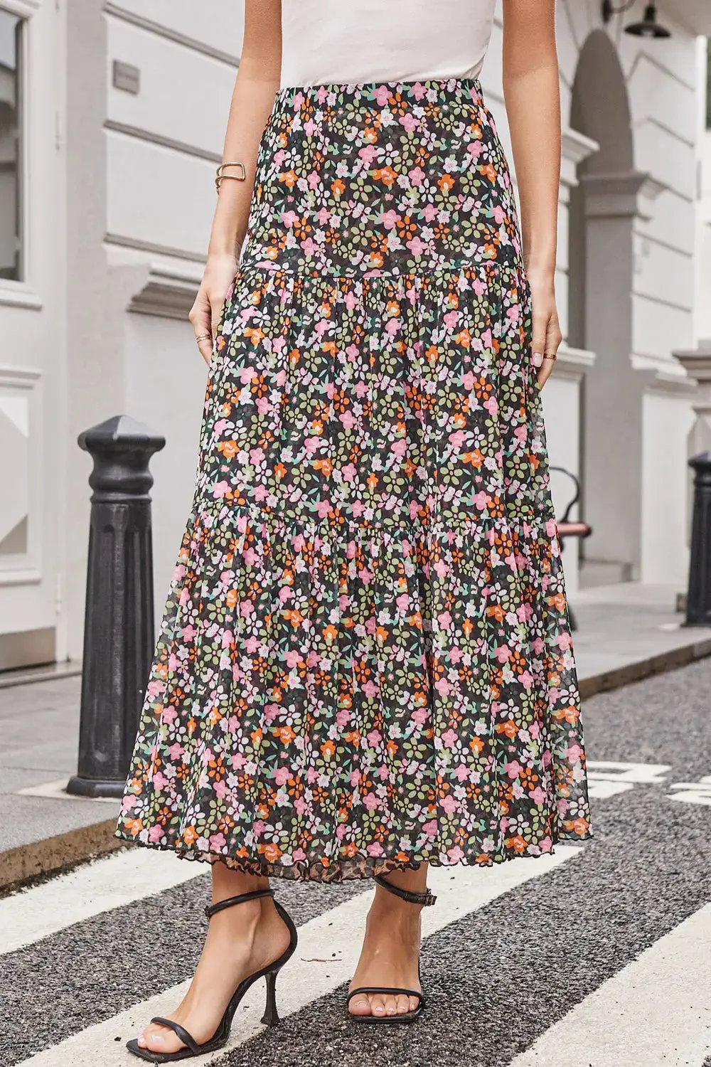 Convertible Printed Midi Skirt