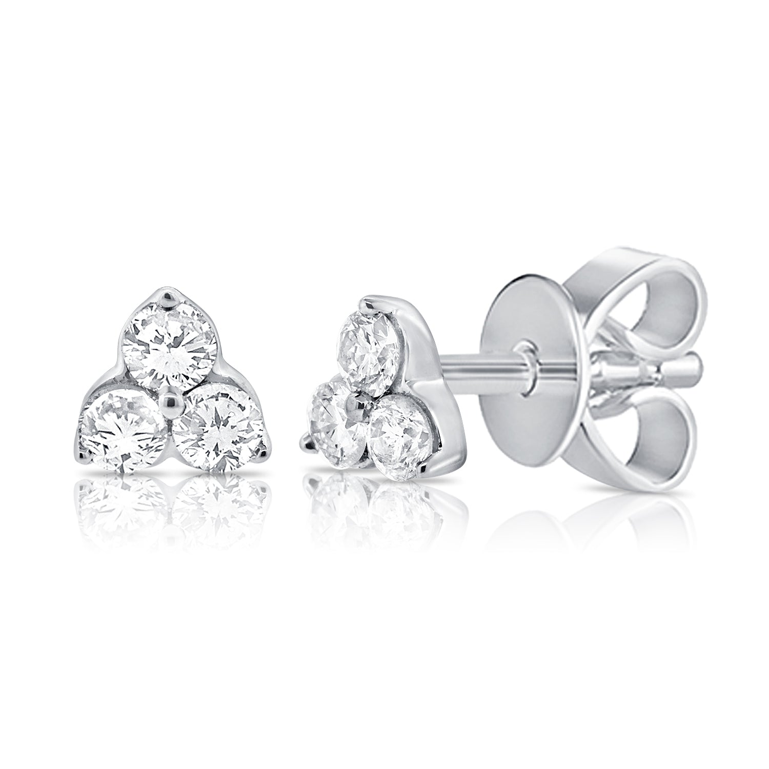 Polished Tonal Gem Detail Stud Earrings