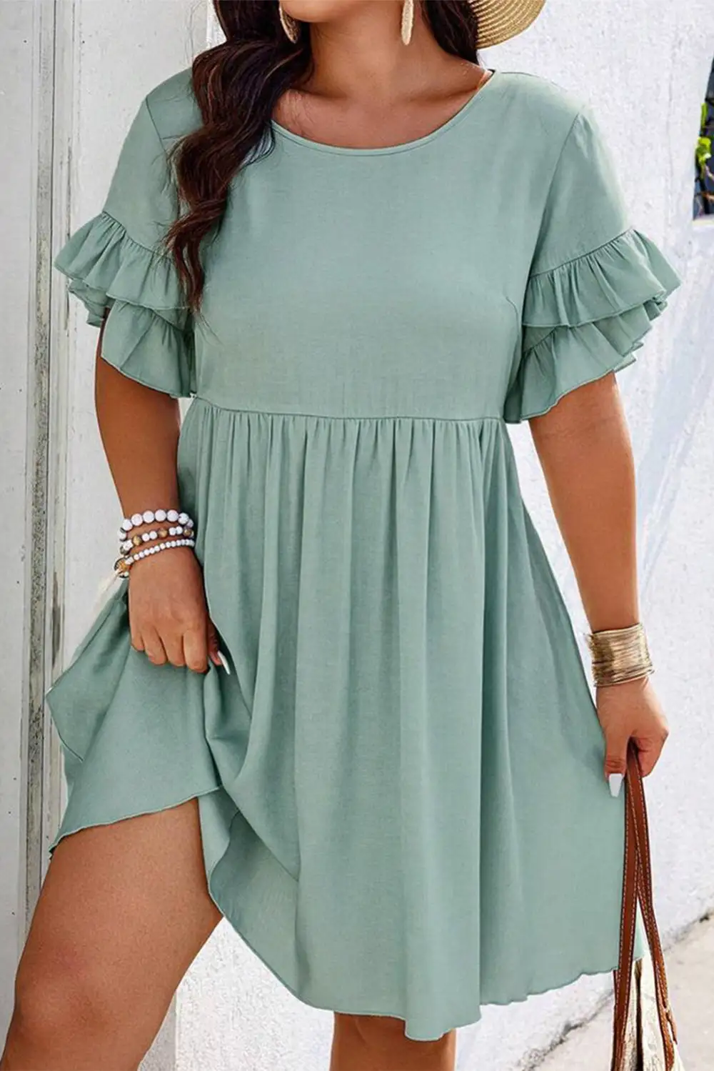 Ruffle Flared Mini Dress