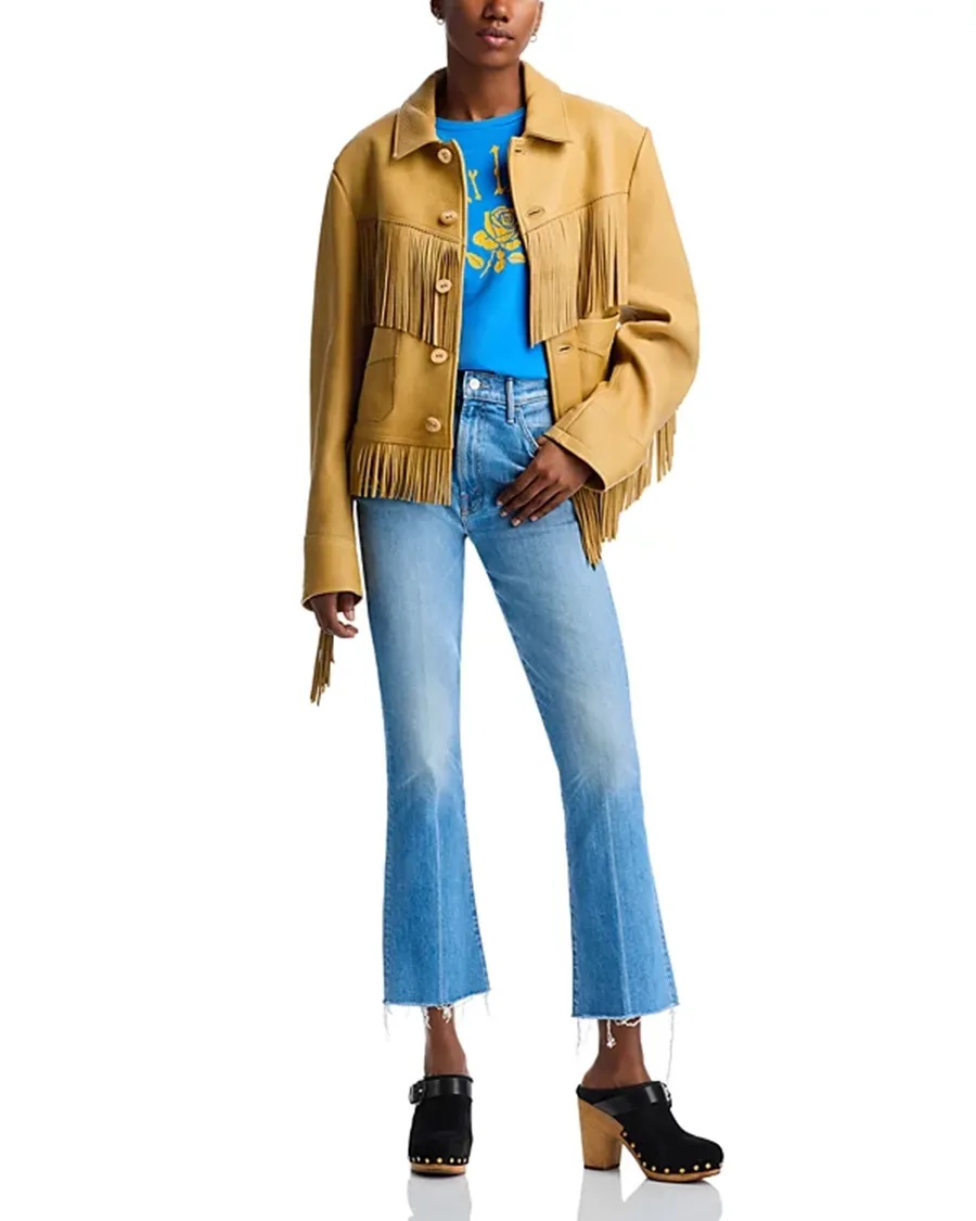 Belt Loops High Rise Flare Leg Ankle Jeans