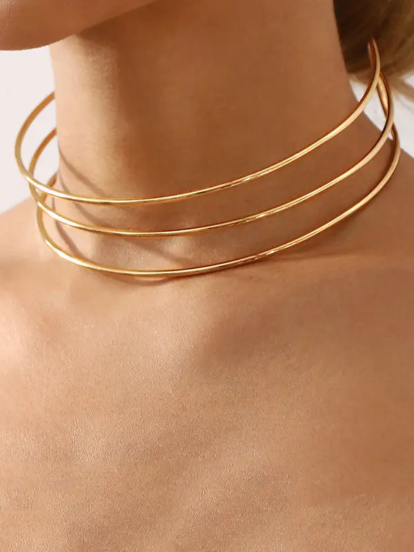 Minimal Geometric Choker Necklace