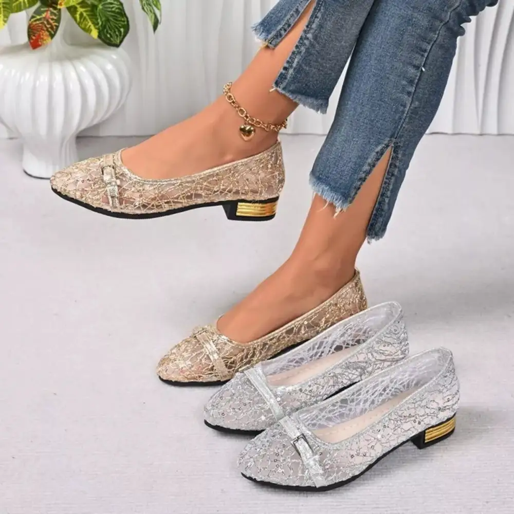 Pointed Toe Block Heel Loafers