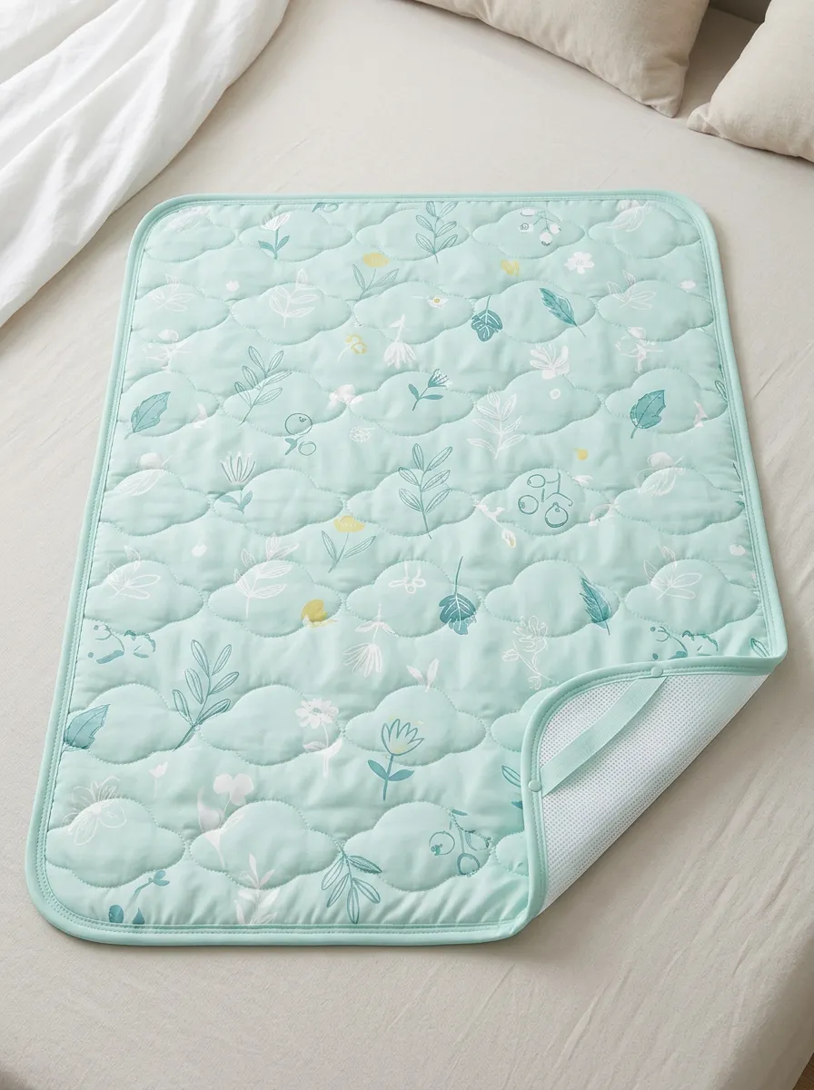 Botanical Floral Mint Green Pattern Cooling Mat