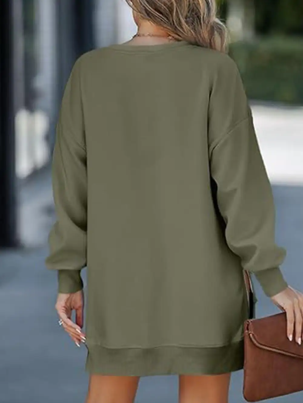 Side Zip Patchwork Pullover Sweatshirt