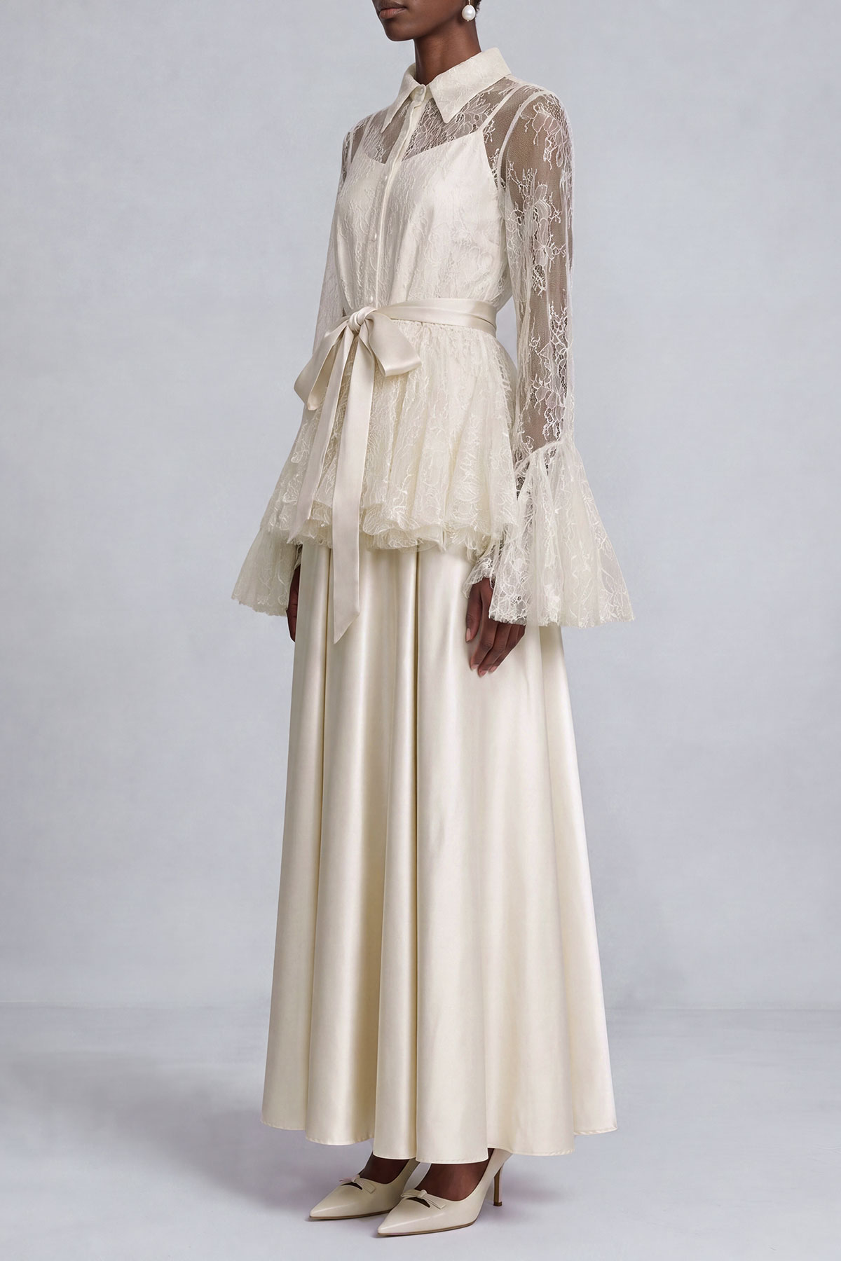 Ruffle Lace Matching Skirt Set