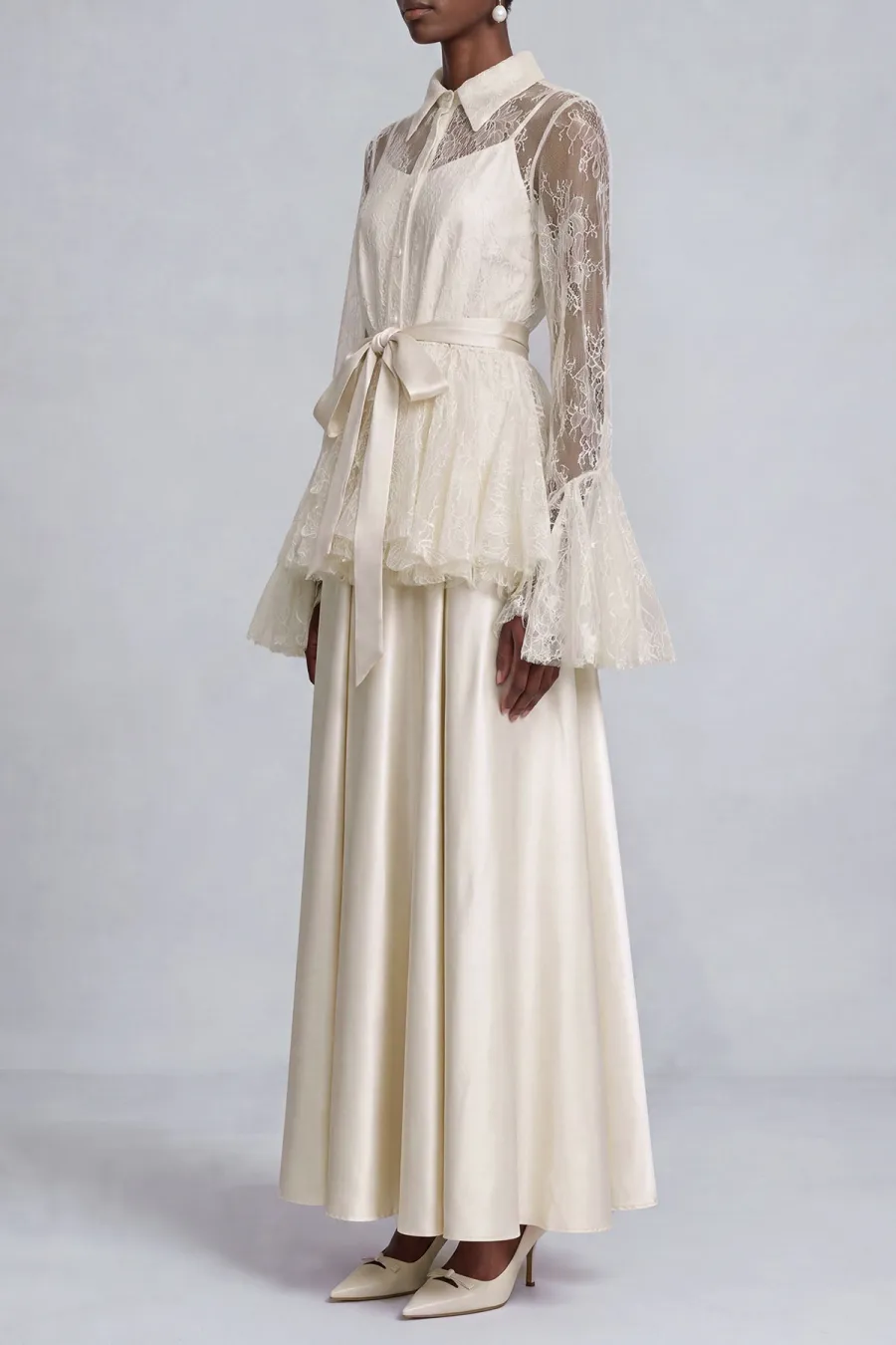 Ruffle Lace Matching Skirt Set