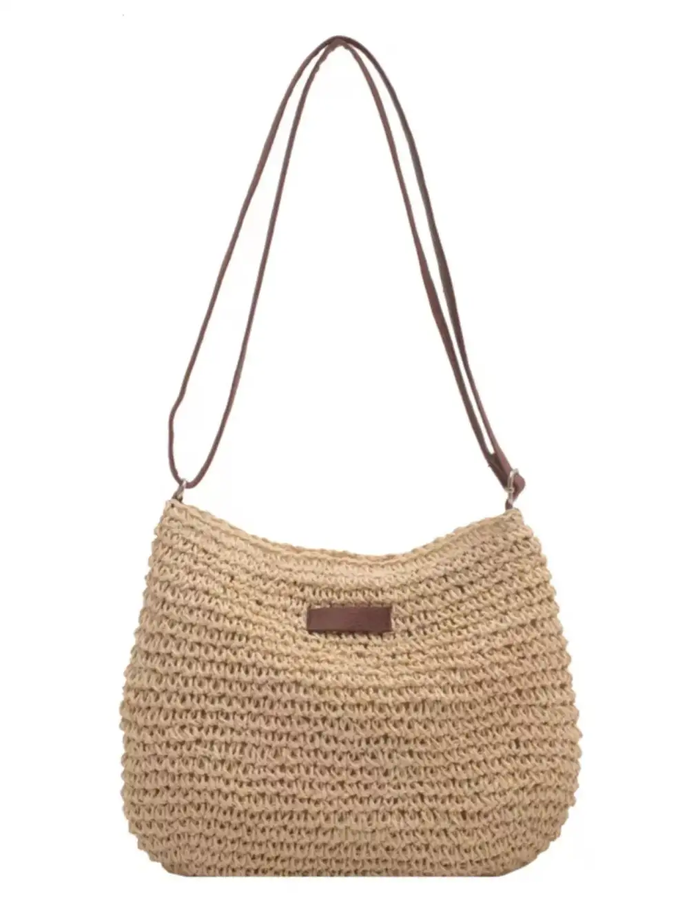 Woven Straw Adjustable Strap Crossbody Bag